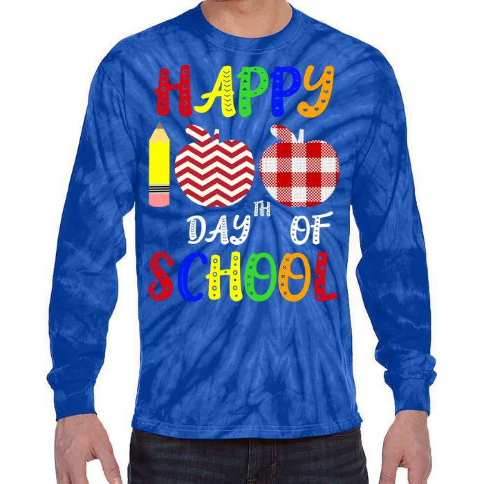 Happy 100th Day Of School Tie-Dye Long Sleeve Shirt