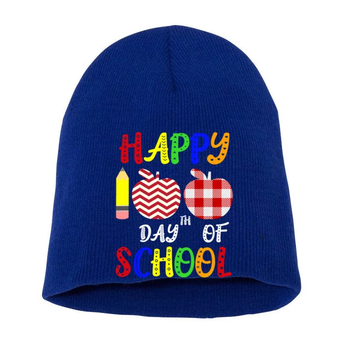 Happy 100th Day Of School Short Acrylic Beanie