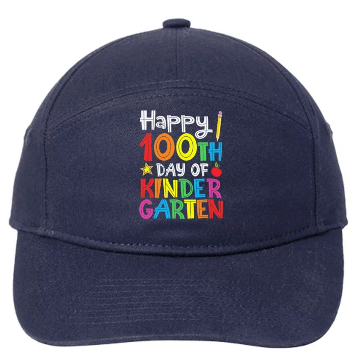 Happy 100th Day Of Kindergarten Teacher Or Student 7-Panel Snapback Hat