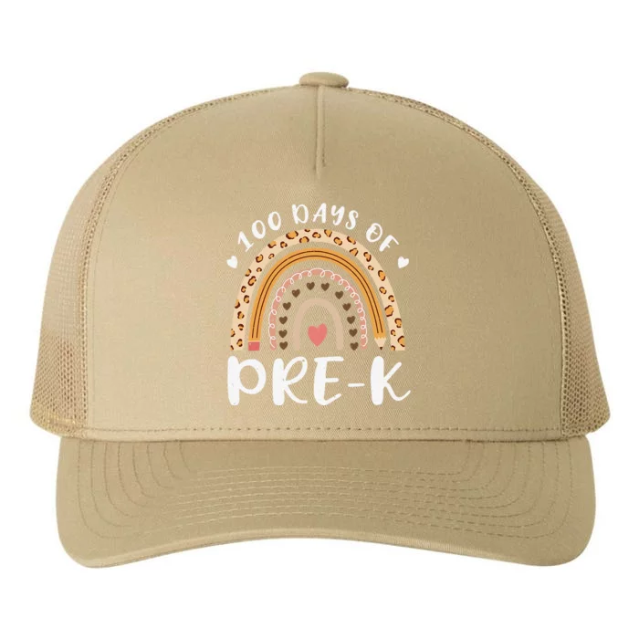 Happy 100th Day Of Pre K Apple 100 Days School Teacher Gift Yupoong Adult 5-Panel Trucker Hat