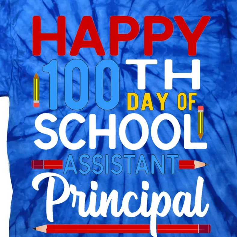 Happy 100th Day Of School Assistant Principal Gift Tie-Dye T-Shirt