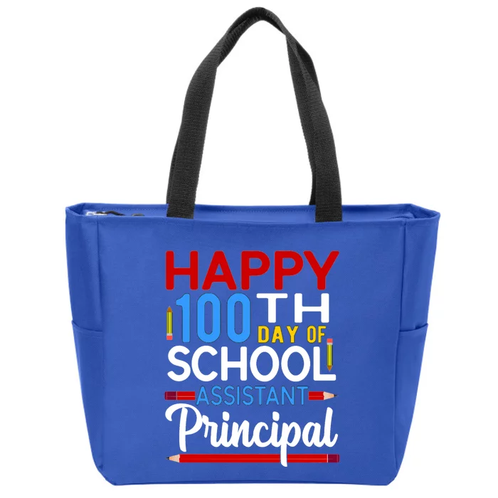 Happy 100th Day Of School Assistant Principal Gift Zip Tote Bag