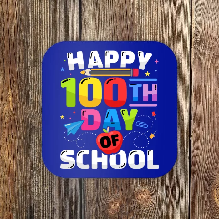 Happy 100th Day Of School For 100 Days Student Or Teacher Cute Gift Coaster