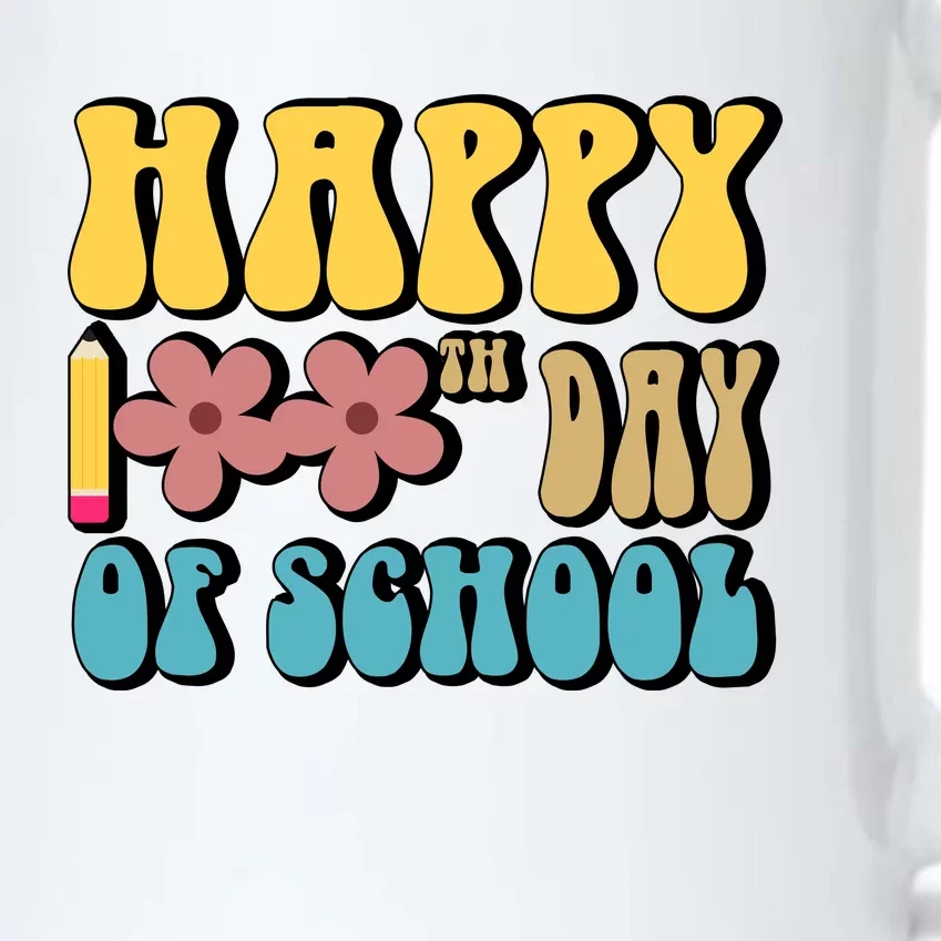 Happy 100th Day Of School Cute Retro Flower Black Color Changing Mug