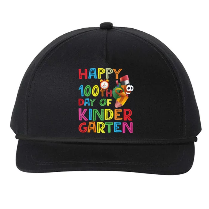 Happy 100 Days Kindergarten School Teacher Student 100th Day Snapback Five-Panel Rope Hat