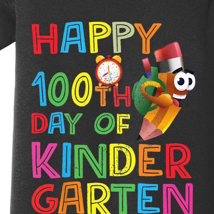 Happy 100 Days Kindergarten School Teacher Student 100th Day Baby Bodysuit