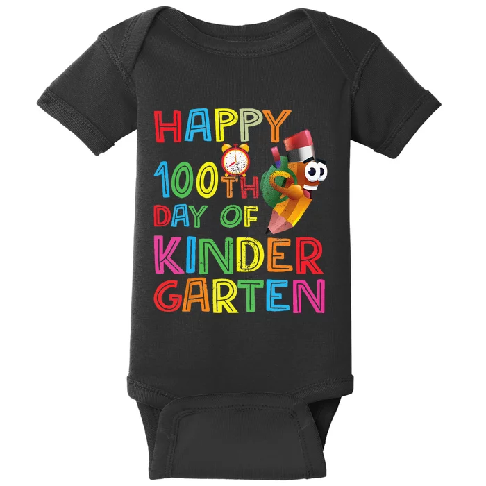 Happy 100 Days Kindergarten School Teacher Student 100th Day Baby Bodysuit