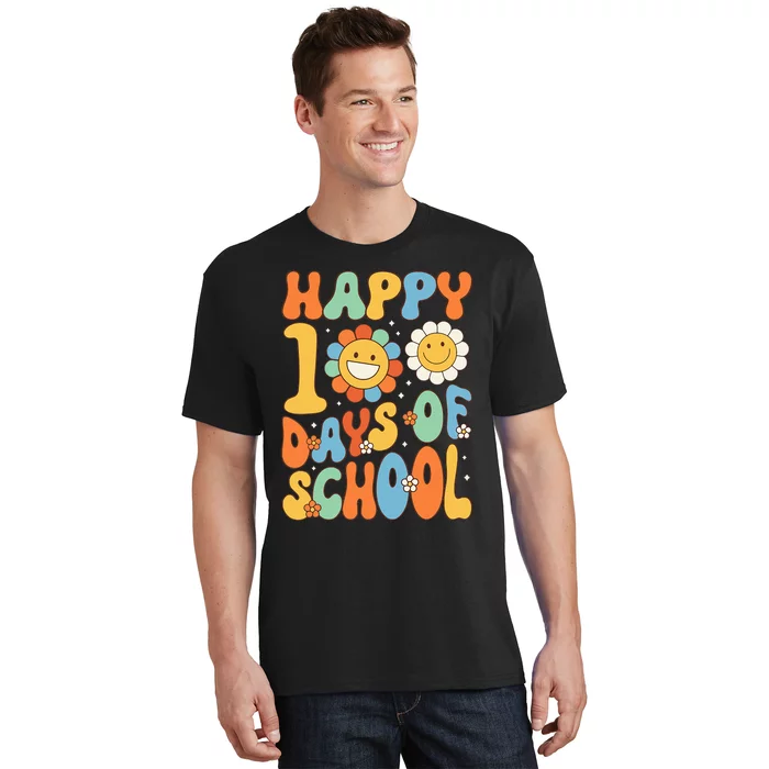 Happy 100 Days Of School Groovy 100th Day Of School T-Shirt