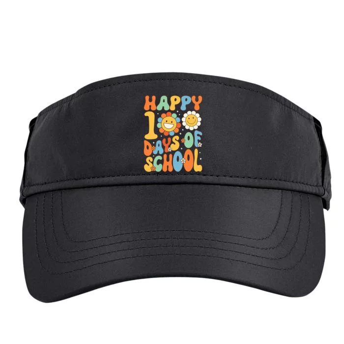 Happy 100 Days Of School Groovy 100th Day Of School Adult Drive Performance Visor