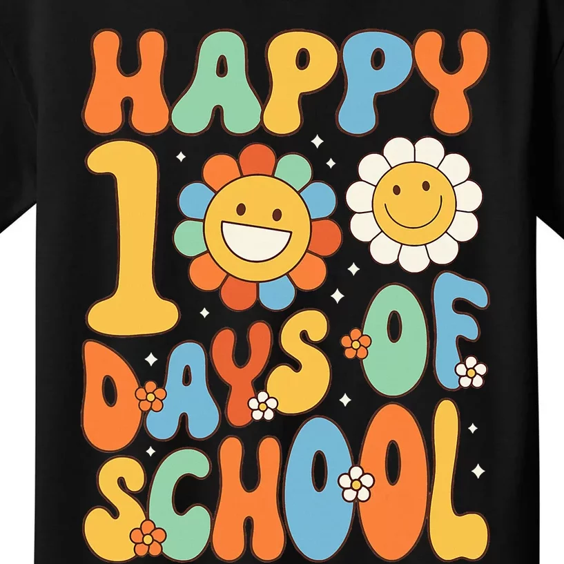 Happy 100 Days Of School Groovy 100th Day Of School Kids T-Shirt