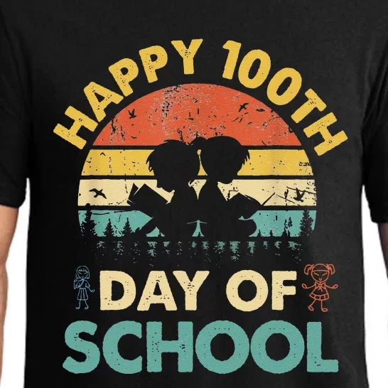 Happy 100th Day Of School Teacher Reading Book Design Pajama Set