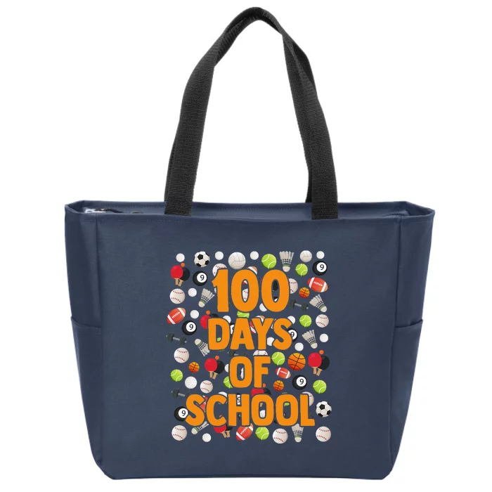 Happy 100 Days Of School PE Teacher Zip Tote Bag