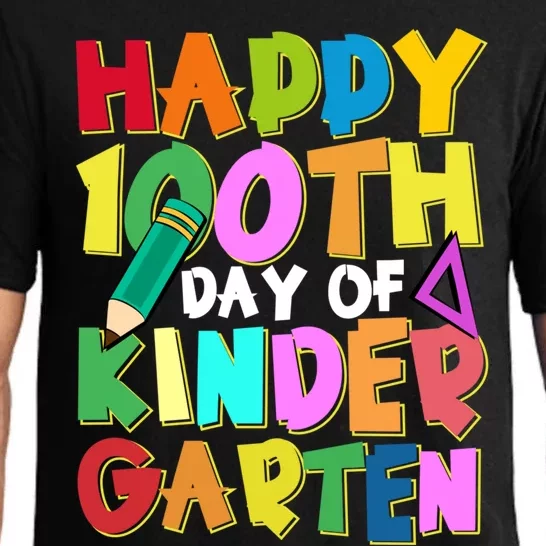 Happy 100th Day Of Kindergarten Groovy 100 Days Of School Gift Pajama Set