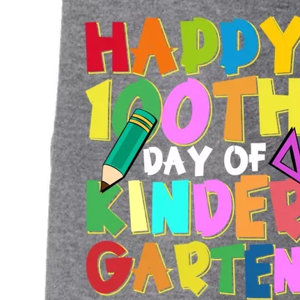 Happy 100th Day Of Kindergarten Groovy 100 Days Of School Gift Doggie 3-End Fleece Hoodie