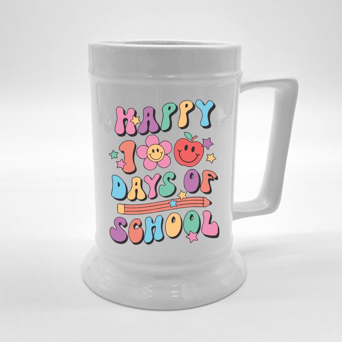 Happy 100 Days Of School Teacher Front & Back Beer Stein