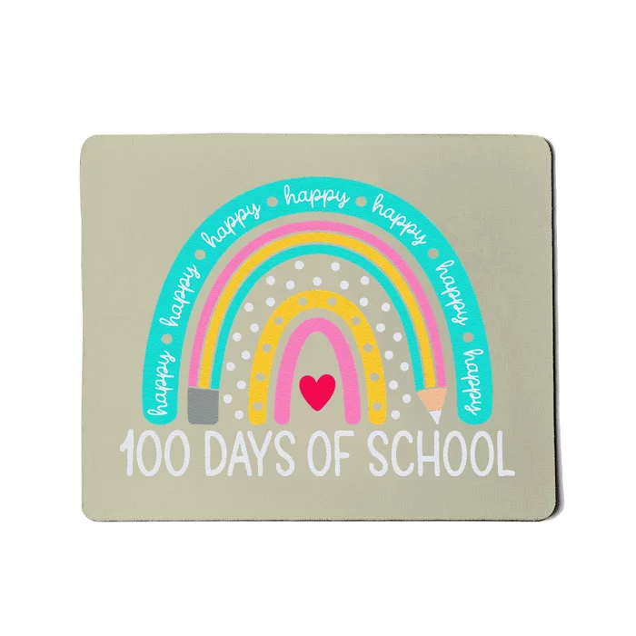 Happy 100th Day Of School Teacher 100 Days Rainbow Funny Mousepad