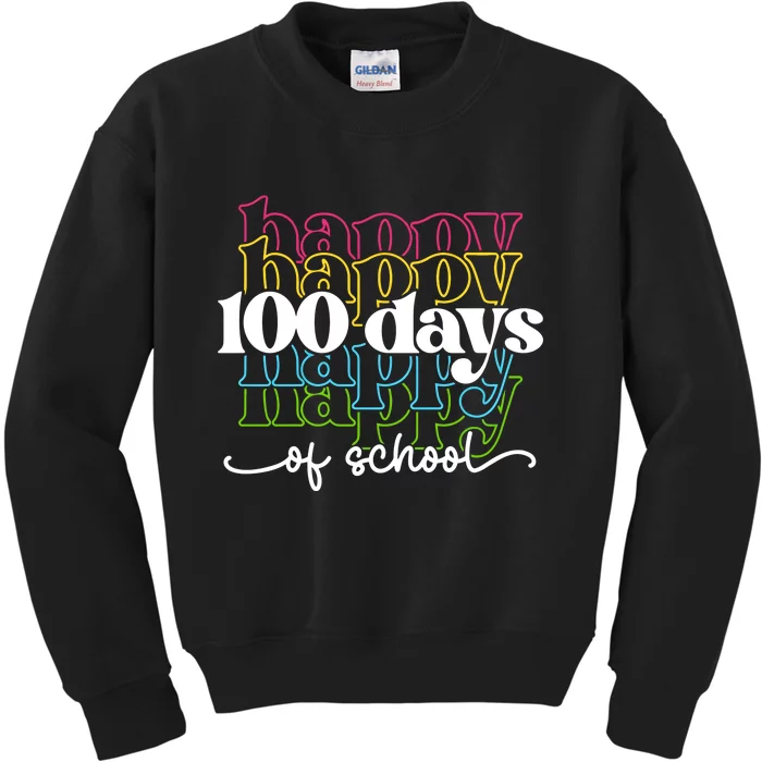 Happy 100 Days Of School Teacher Life Kids Sweatshirt