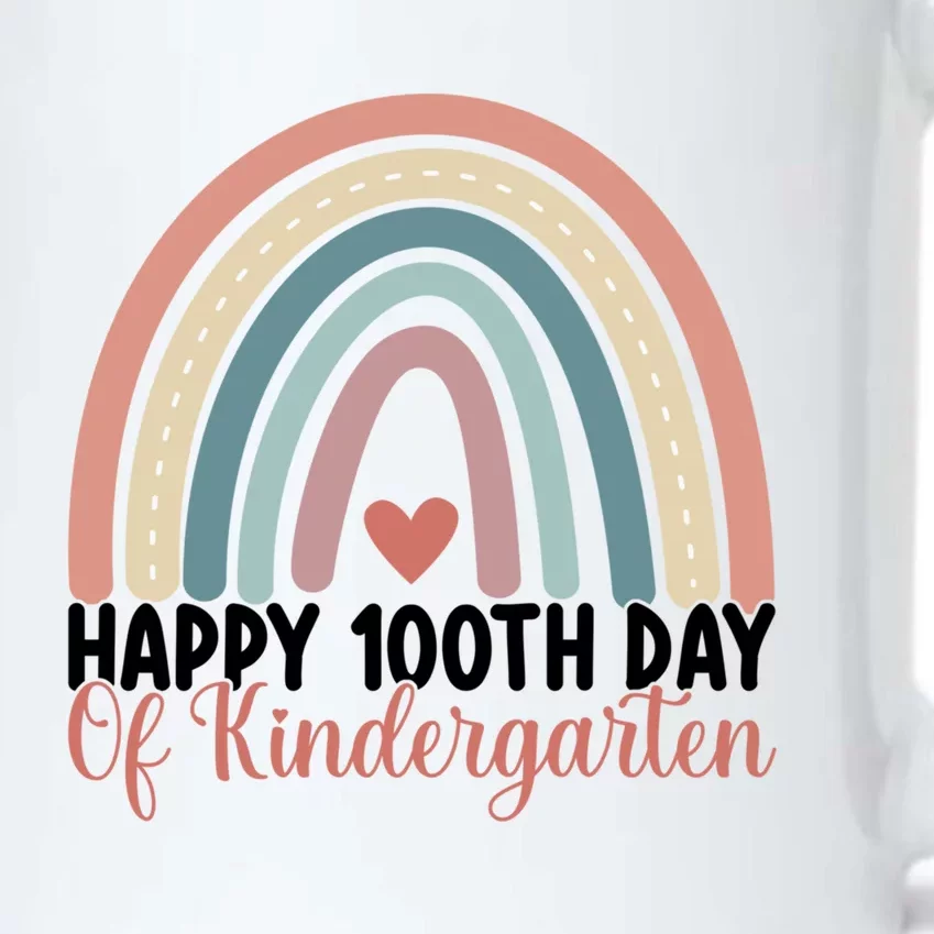 Happy 100th Day Of Kindergarten Rainbow 100 Days Of School Gift Black Color Changing Mug