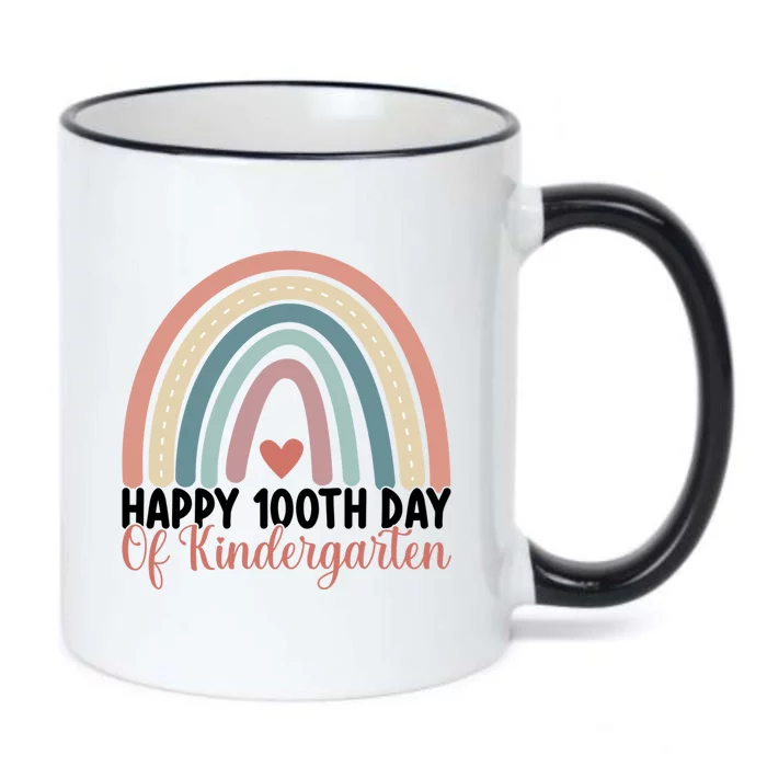 Happy 100th Day Of Kindergarten Rainbow 100 Days Of School Gift Black Color Changing Mug