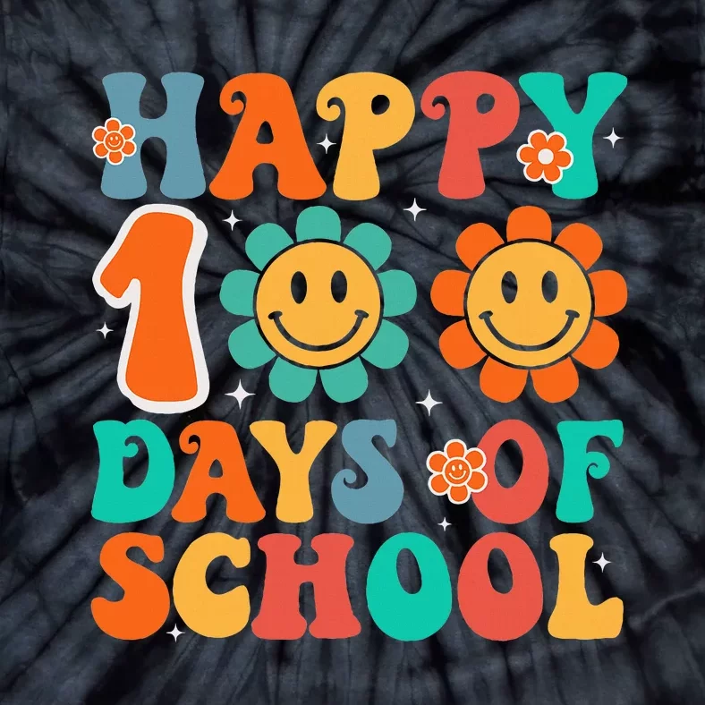 Happy 100th Day Of School 100 Days Of School Teacher Student Tie-Dye T-Shirt