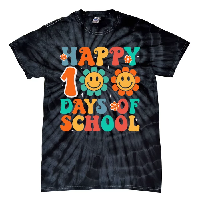 Happy 100th Day Of School 100 Days Of School Teacher Student Tie-Dye T-Shirt