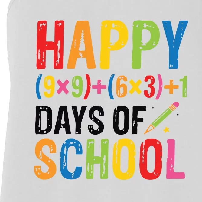 Happy 100 Days Of School 100th Day Teacher Women's Racerback Tank