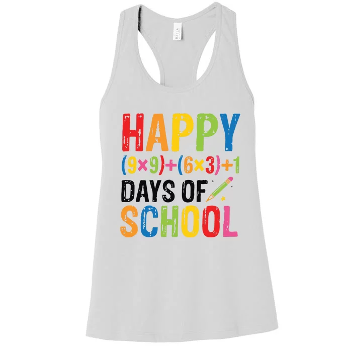 Happy 100 Days Of School 100th Day Teacher Women's Racerback Tank