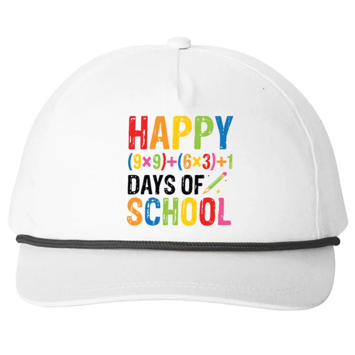 Happy 100 Days Of School 100th Day Teacher Snapback Five-Panel Rope Hat