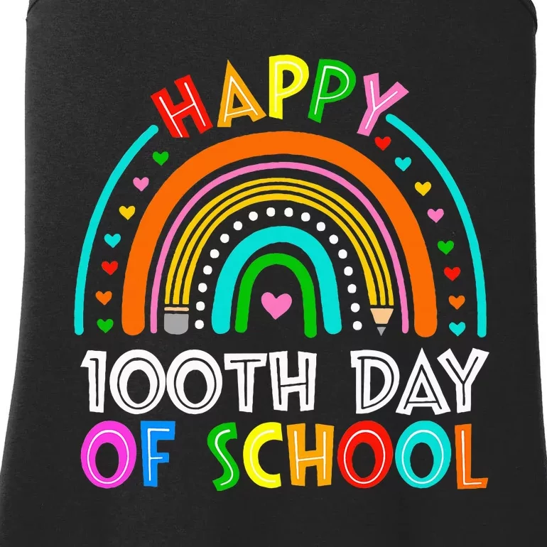 Happy 100th Day Of School Teacher Student Ladies Essential Tank