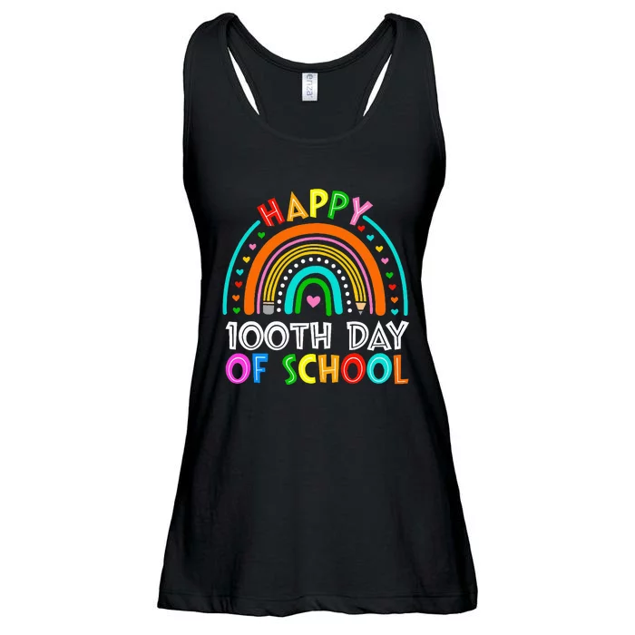 Happy 100th Day Of School Teacher Student Ladies Essential Flowy Tank