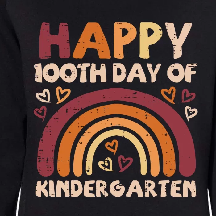 Happy 100th Day Of Kindergarten Rainbow 100 Days Teacher Cute Gift Womens California Wash Sweatshirt