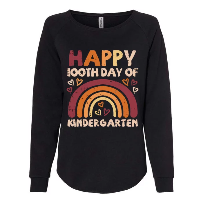 Happy 100th Day Of Kindergarten Rainbow 100 Days Teacher Cute Gift Womens California Wash Sweatshirt