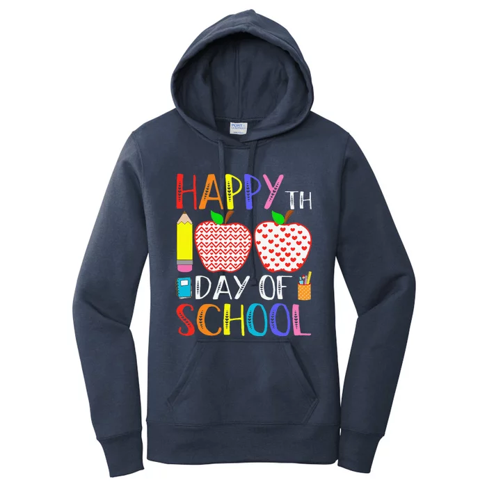 Happy 100th Day Of School Teacher 100 Days Women's Pullover Hoodie