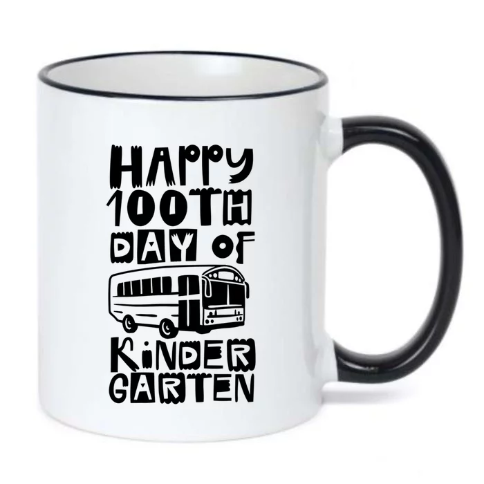 Happy 100th Day Of Kindergarten Sayings Cute Team 100 Days Cool Gift Black Color Changing Mug