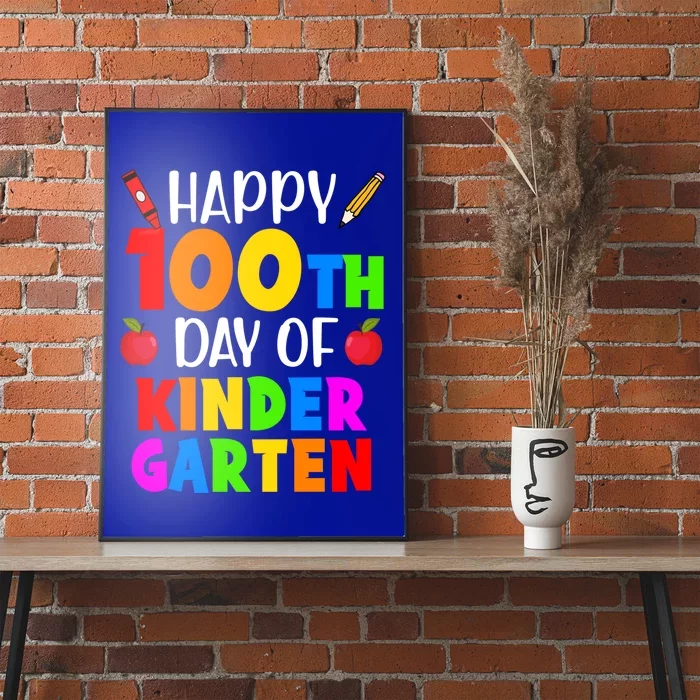 Happy 100th Day Of Kindergarten Teacher 100 Days Smarter Gift Poster