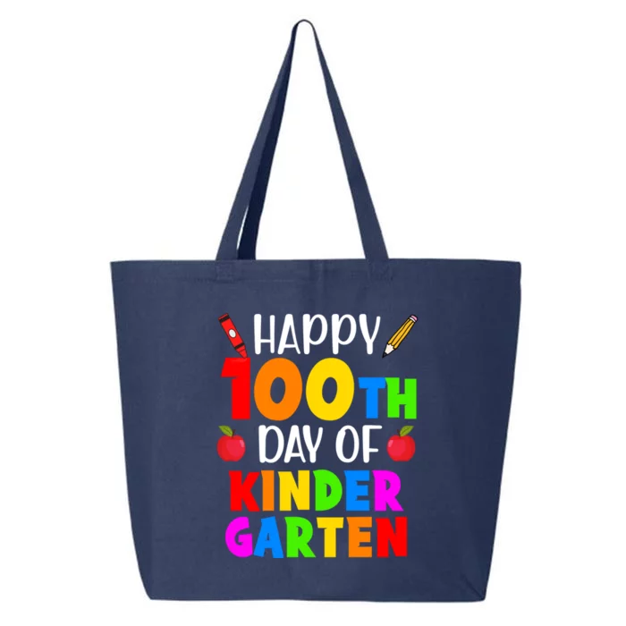 Happy 100th Day Of Kindergarten Teacher 100 Days Smarter Gift 25L Jumbo Tote