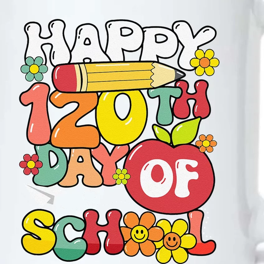 Happy 120th Day Of School Teacher Retro Groovy 120 Days Black Color Changing Mug