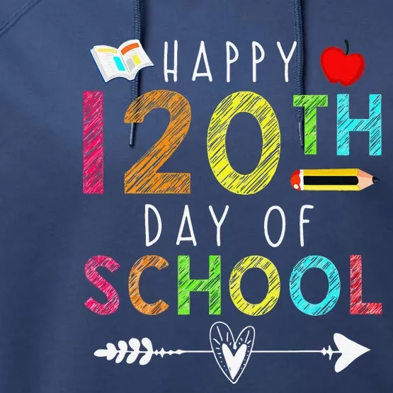 Happy 120th Day Of School Teacher Student Funny Performance Fleece Hoodie