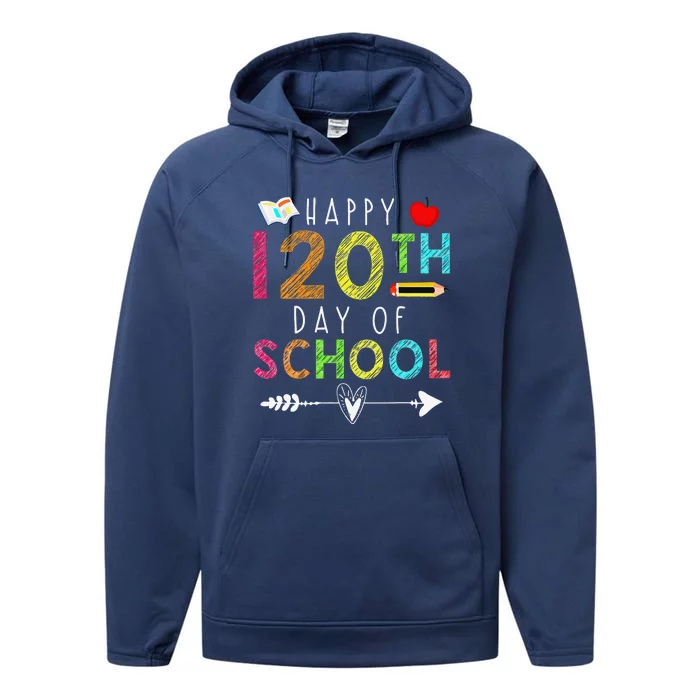 Happy 120th Day Of School Teacher Student Funny Performance Fleece Hoodie