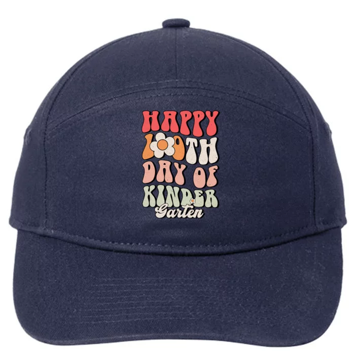 Happy 100th Day Of Kindergarten Teacher 100 Days Gift 7-Panel Snapback Hat