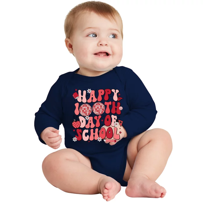 Happy 100th Day Of School In My 100 Days Of School Era Baby Long Sleeve Bodysuit