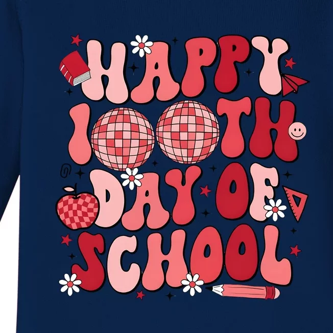 Happy 100th Day Of School In My 100 Days Of School Era Baby Long Sleeve Bodysuit