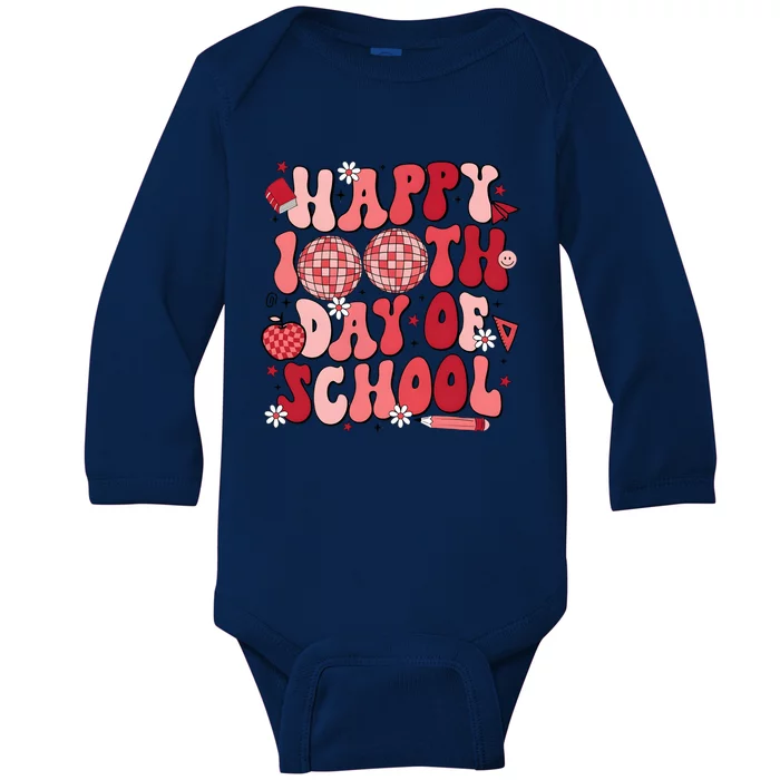 Happy 100th Day Of School In My 100 Days Of School Era Baby Long Sleeve Bodysuit