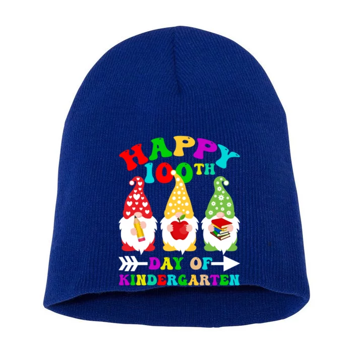 Happy 100th Day Of Kindergarten Gnome Teachers Students Meaningful Gift Short Acrylic Beanie