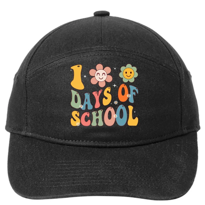 Happy 100th Day Of School Groovy 100 Days Of School Teacher 7-Panel Snapback Hat