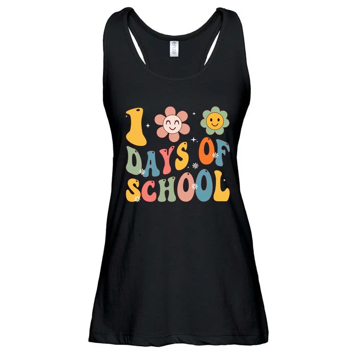 Happy 100th Day Of School Groovy 100 Days Of School Teacher Ladies Essential Flowy Tank