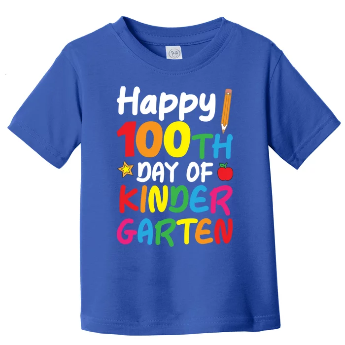 Happy 100th Day Of Kindergarten Teacher Or Student Cool Gift Toddler T-Shirt