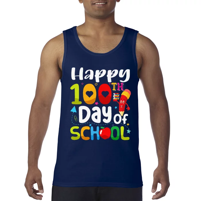 Happy 100th Day Of School 100 Days Of School Teacher Student Tank Top