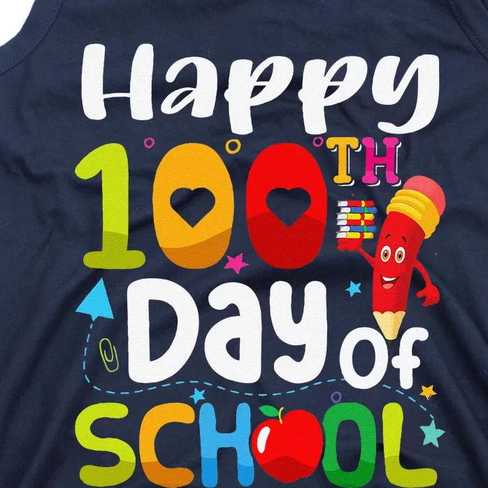 Happy 100th Day Of School 100 Days Of School Teacher Student Tank Top