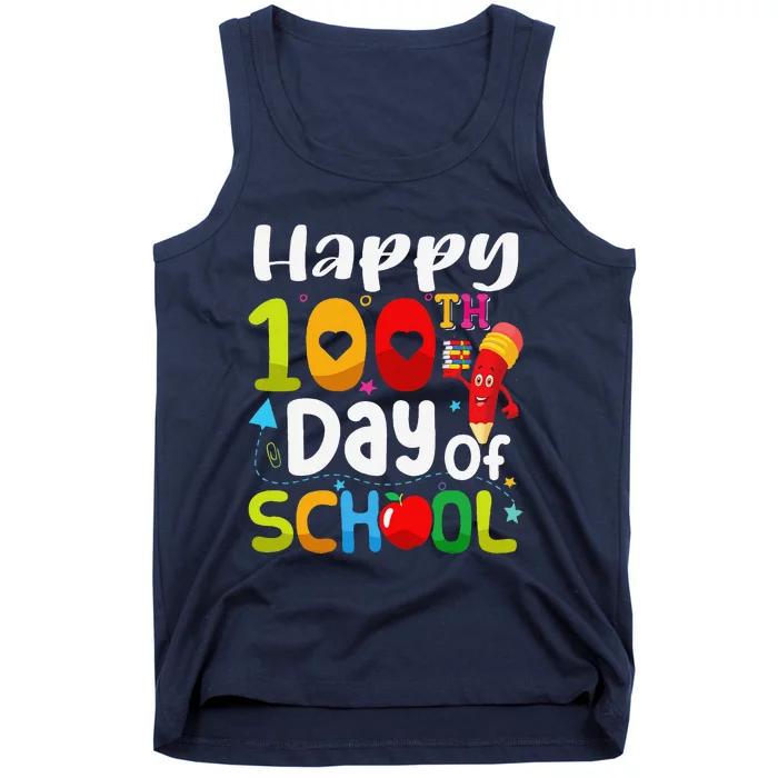 Happy 100th Day Of School 100 Days Of School Teacher Student Tank Top